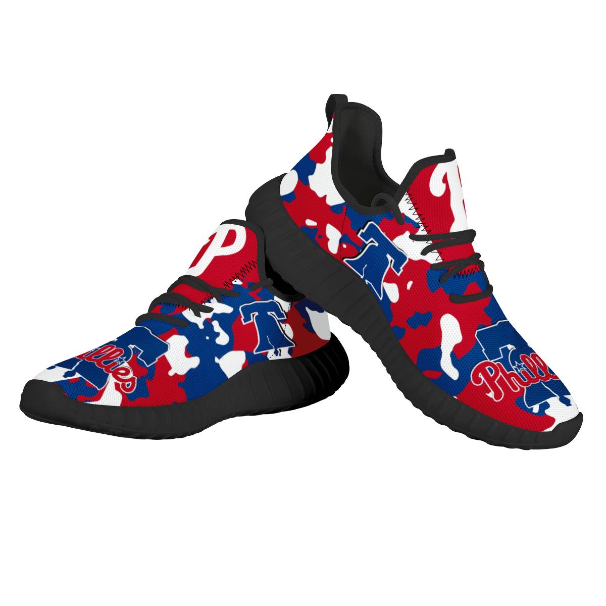 Men's Philadelphia Phillies Mesh Knit Sneakers/Shoes 004 Men's Philadelphia Phillies Mesh Knit Sneakers/Shoes 004